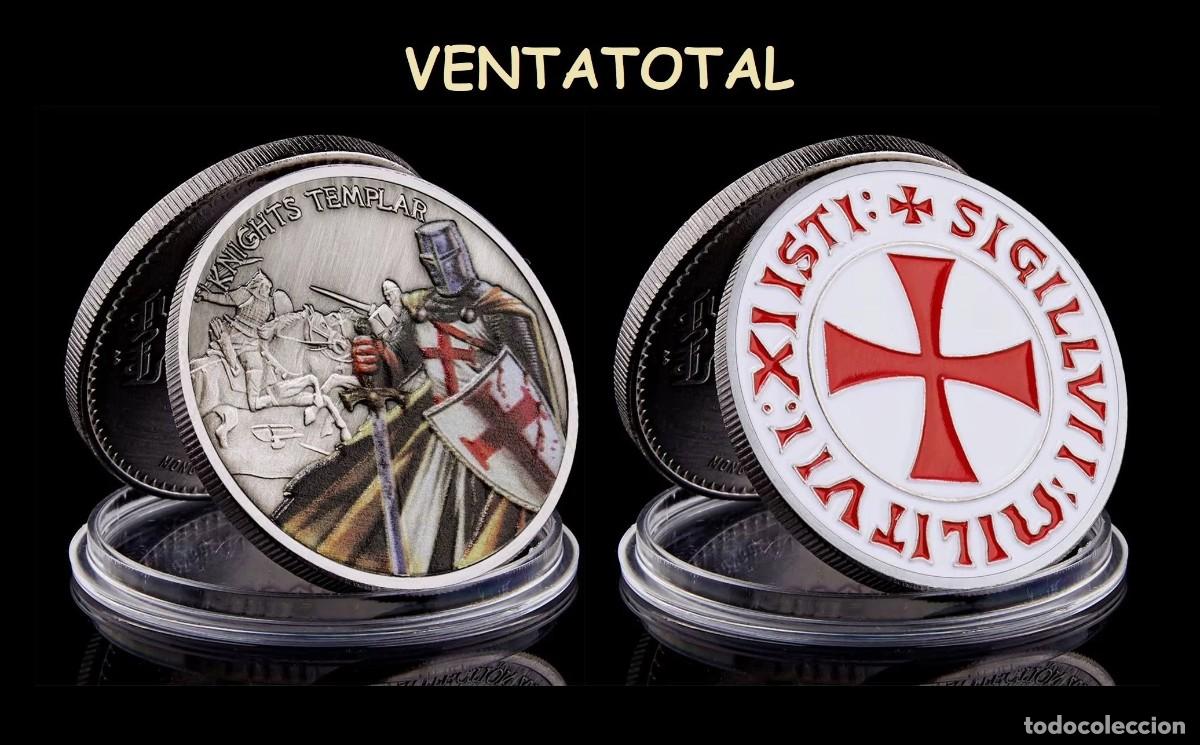 Medallas hist&oacute;ricas: MEDALLA TIPO MONEDA PLATA HOMENAJE A LOS CABALLEROS TEMPLARIOS LEER DENTRO DESCRIPCION