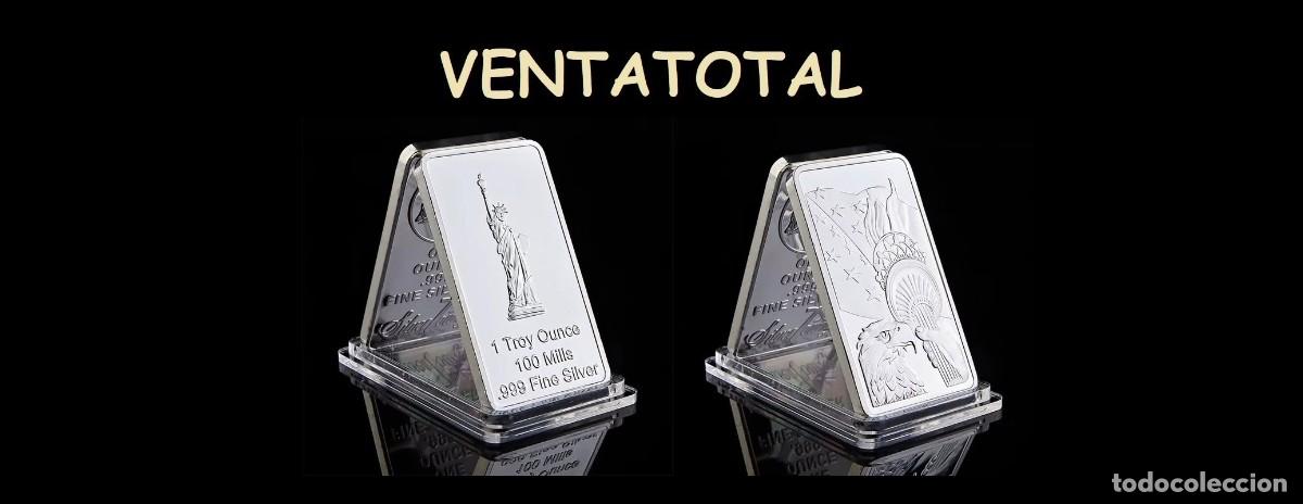 Medallas hist&oacute;ricas: ESTADOS UNIDOS LINGOTE PLATA HOMAJE A LA ESTATUA DE LA LIBERTAD - AGUILA - LEER DENTRO DESCRIPCION