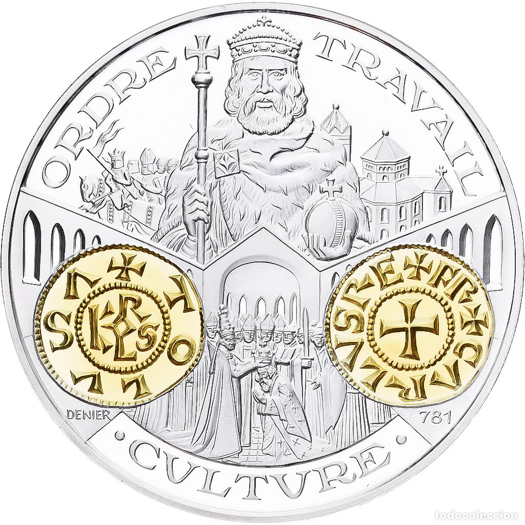 Medallas hist&oacute;ricas: [#1214048] Francia, medalla, Histoire Mon&eacute;taire, Denier Carolingien, Plata, FDC
