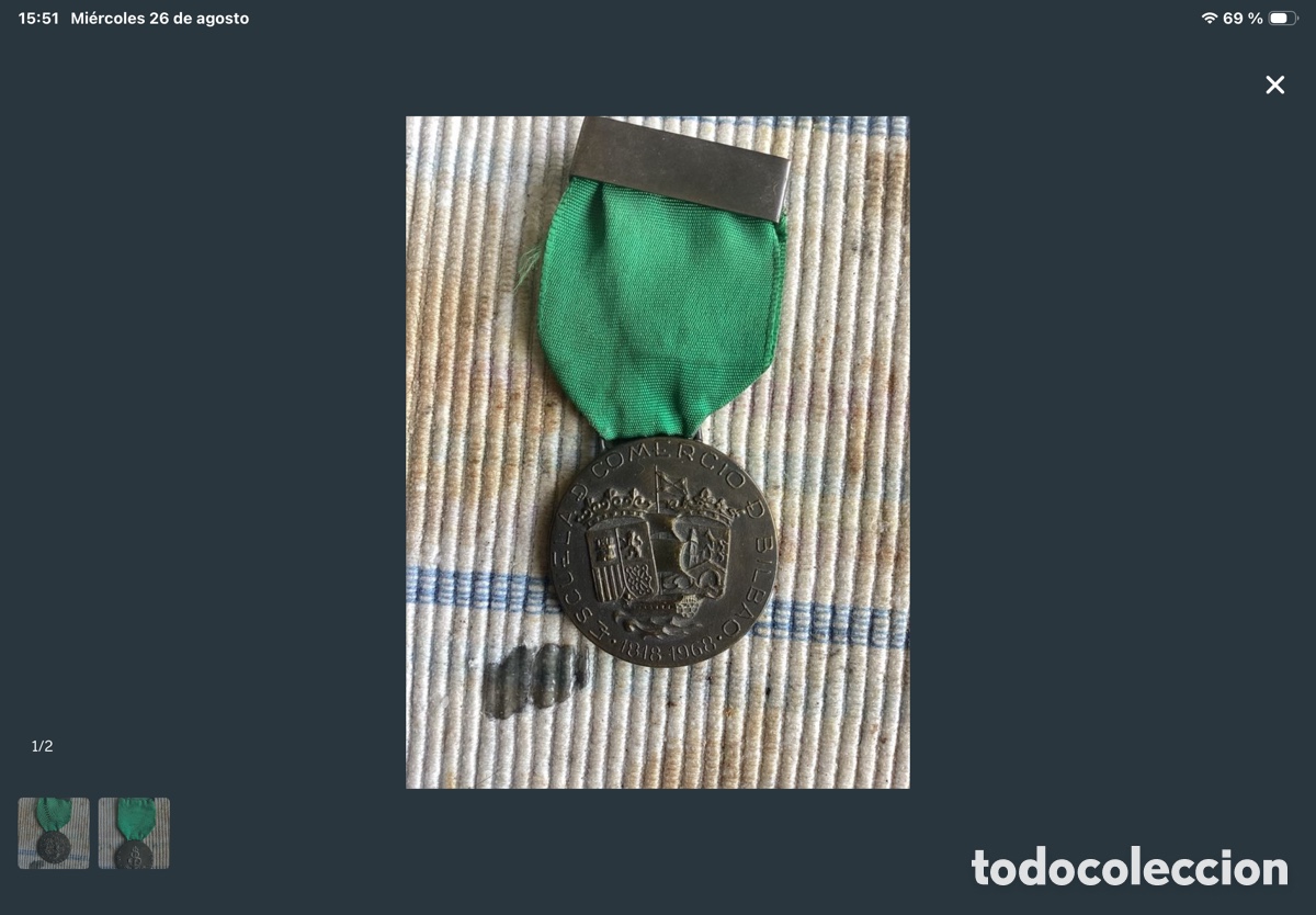 Medallas hist&oacute;ricas: Medalla escuela de comercio de Bilbao 1818 - 1968