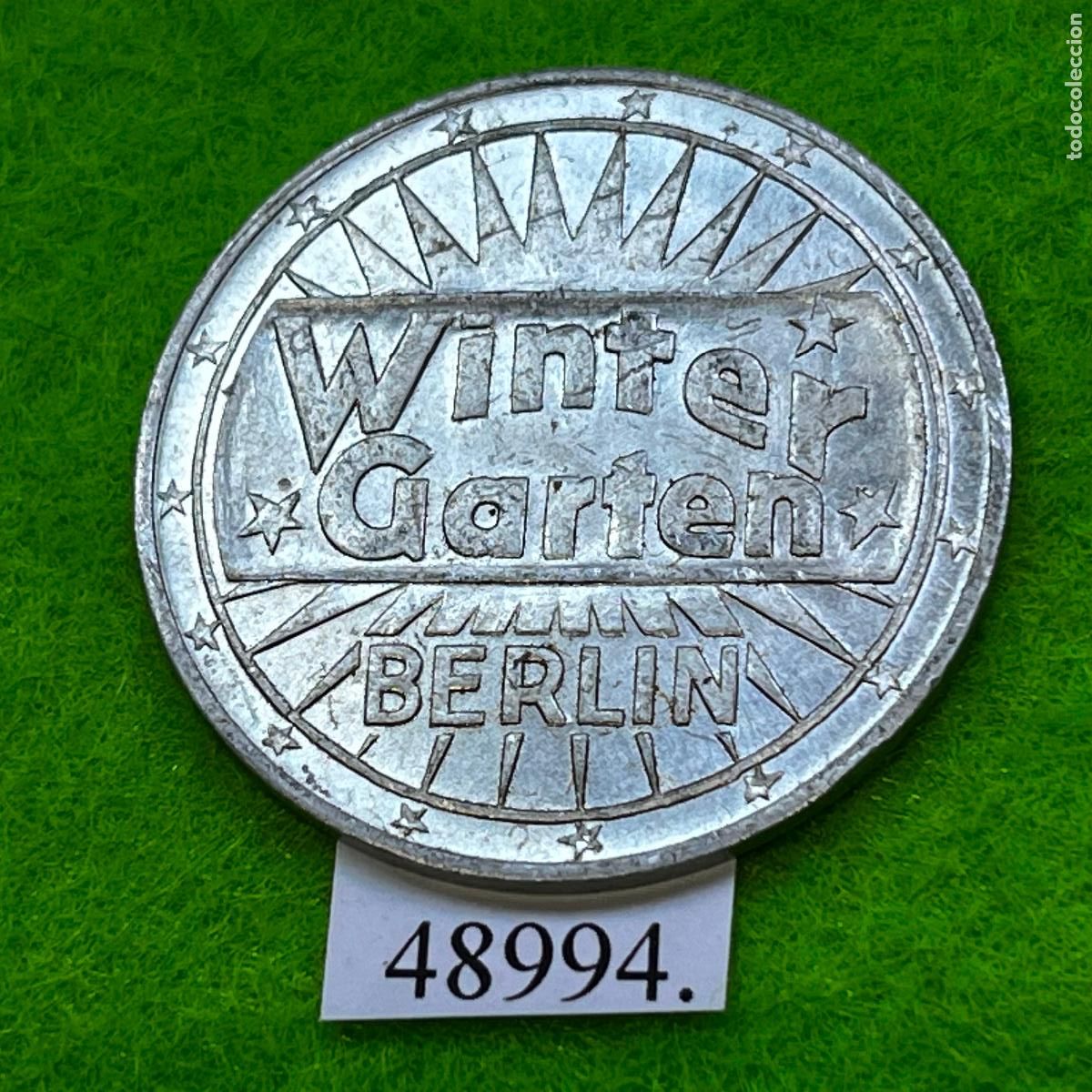 Medallas hist&oacute;ricas: ficha Alemania, 50 a&ntilde;os del Wintergarten 1938, 50 Jahre Wintergarten, token, jet&oacute;n