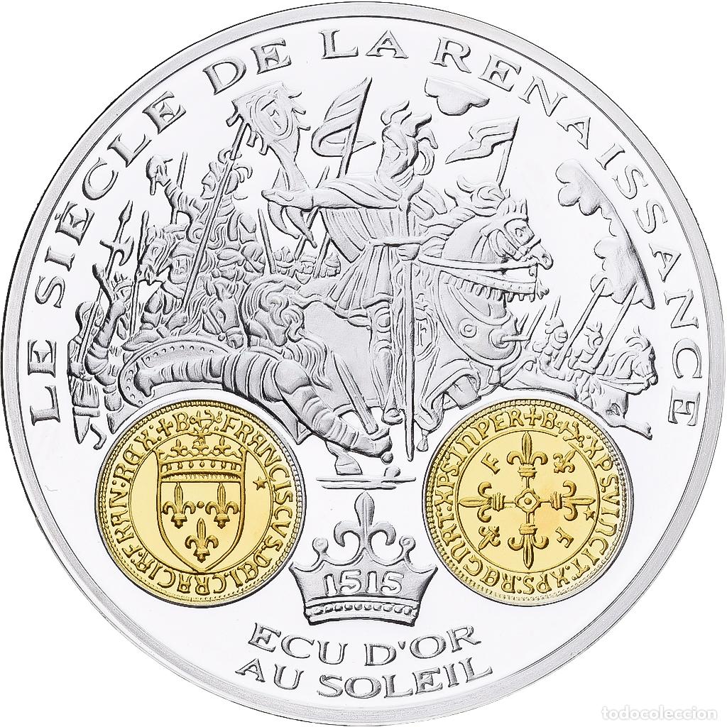 Medallas hist&oacute;ricas: [#1214127] Francia, medalla, Histoire Mon&eacute;taire, Ecu d'Or au Soleil, Plata, FDC
