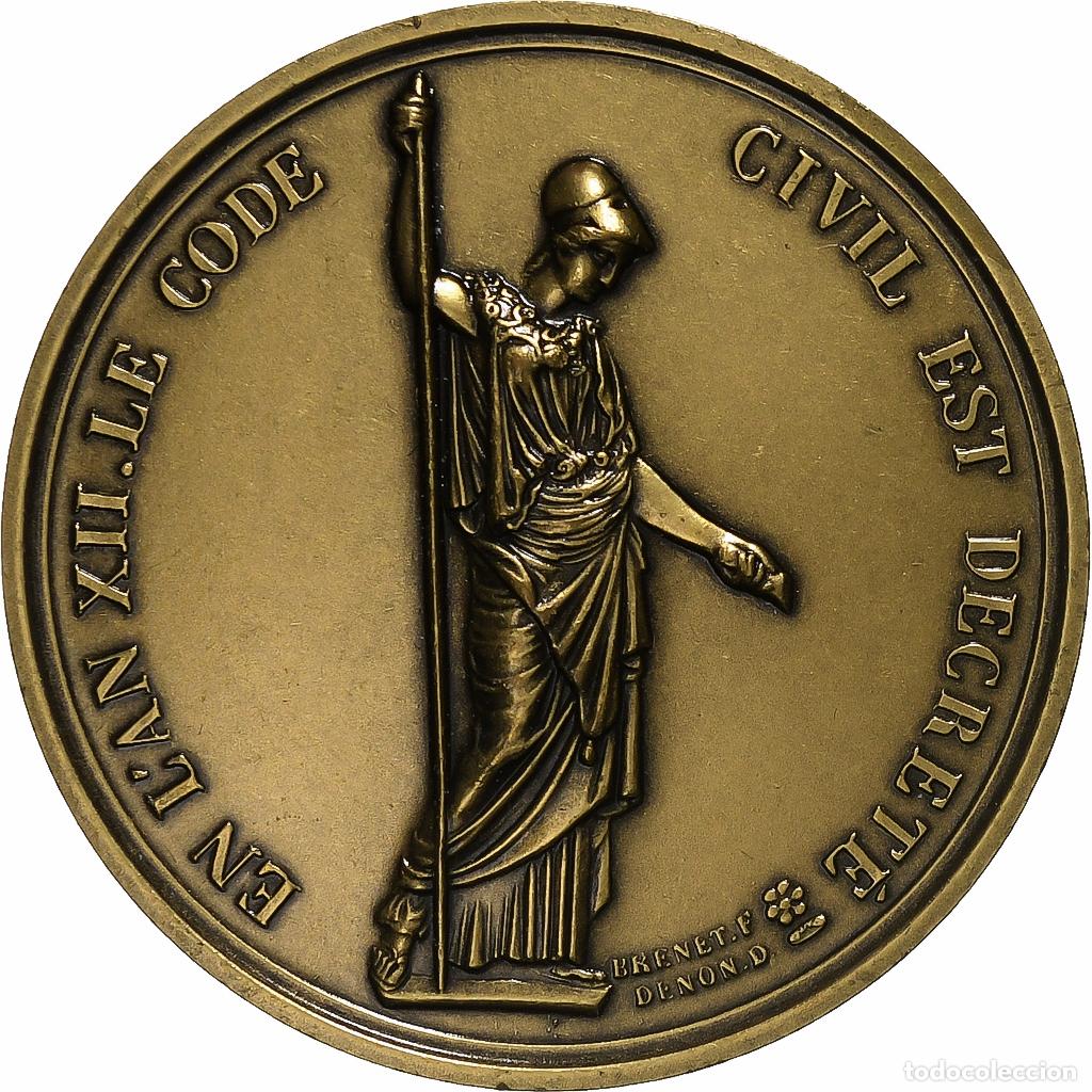 Medallas hist&oacute;ricas: [#1221294] Francia, medalla, Napol&eacute;on Bonaparte, D&eacute;cret du code civil, Bronce, SC