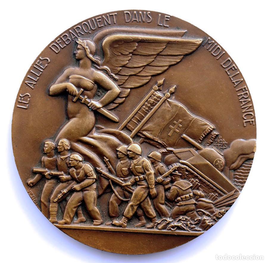 Medallas hist&oacute;ricas: SC-Francia-Medalla 1944 Los Aliados desembarcan. SC/UNC. Bronce 165 g.