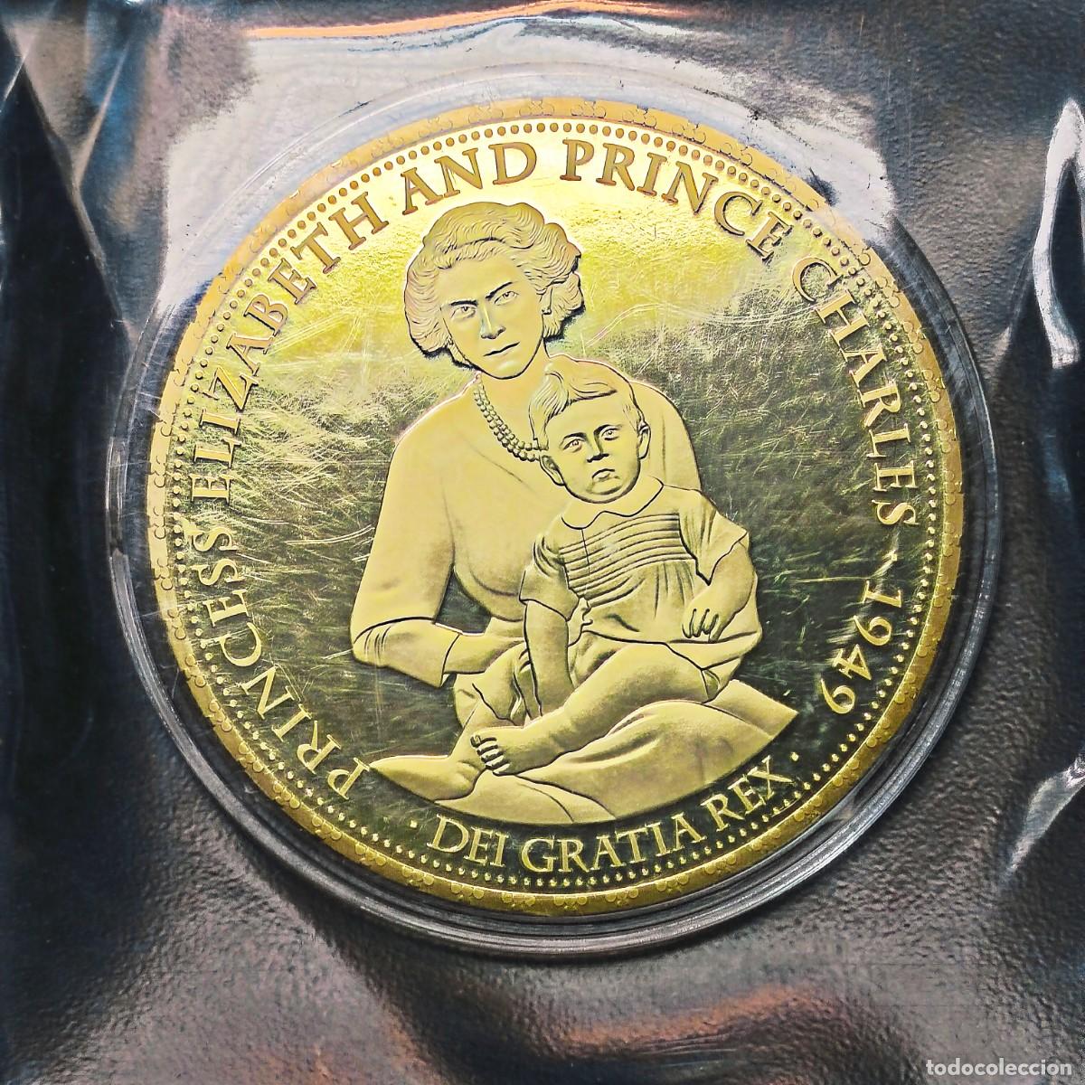 Historical Medals: MEDALLA CONMEMORATIVA PRINCESA ELIZABETH Y PRINCIPE CARLOS OFICIAL MED. 68 MM