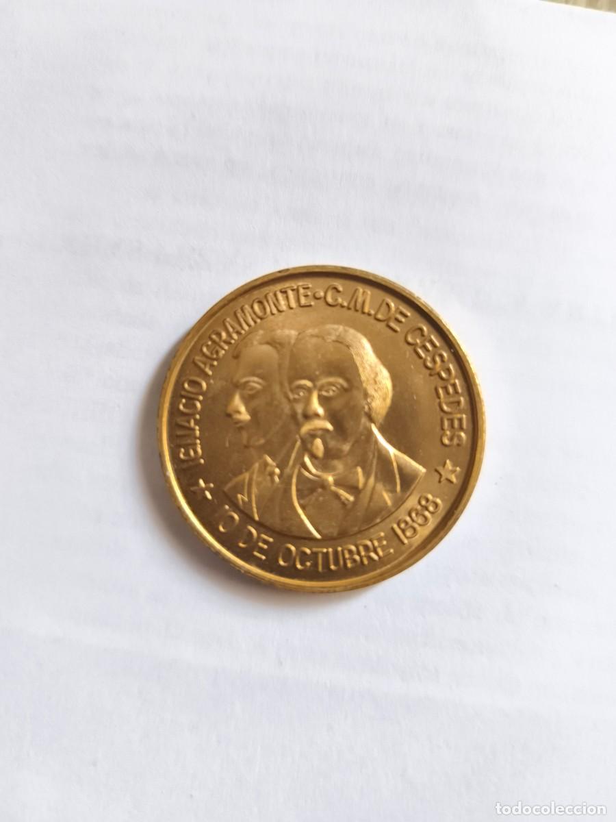 Medallas hist&oacute;ricas: Moneda souvenir Ignacio Agramonte -Carlos M.de C&eacute;spedes homenaje patriotas cubanos , Cuba ,lee..