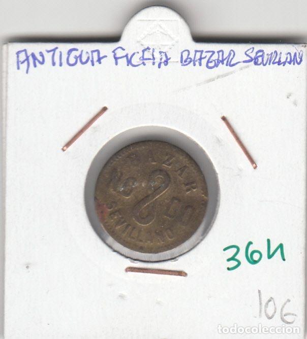 M&eacute;dailles historiques: CRM0364 FICHA ANTIGUA BAZAR SEVILLANO
