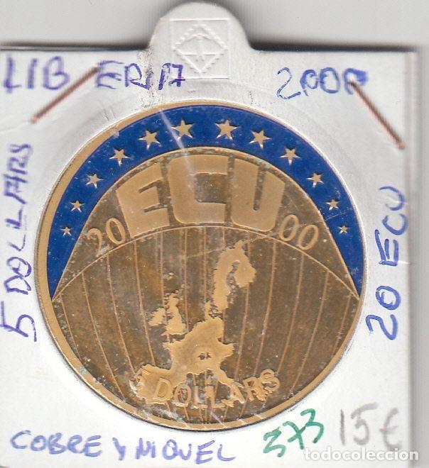 Medaglie storiche: CRM0373 MEDALLA LIBERIA 5 DOLARES 20 ECUS SIN CIRCULAR