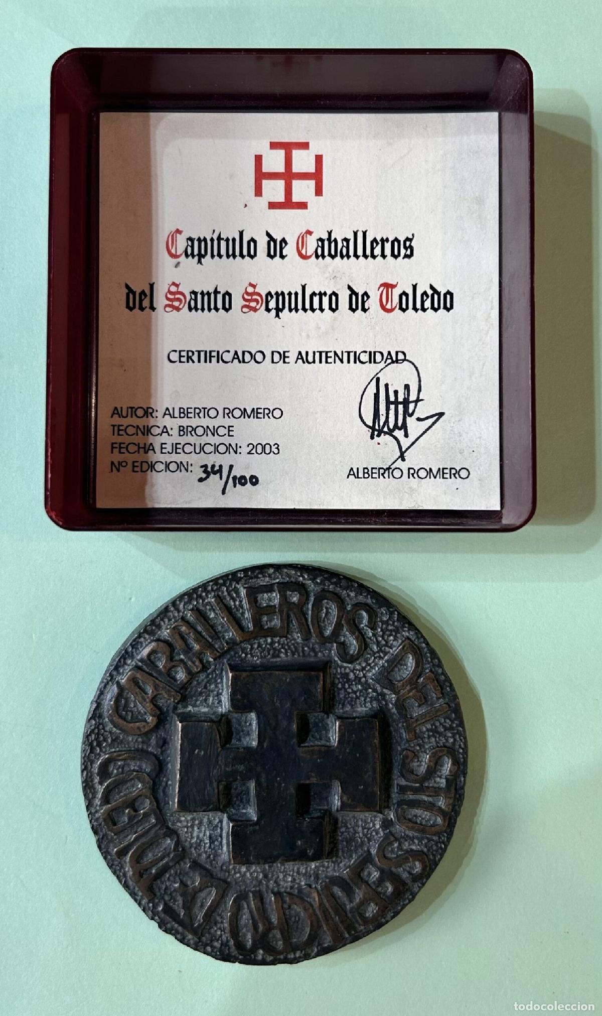 Medallas hist&oacute;ricas: CREXP286 MEDALLA CAPITULO DE CABALLEROS DEL SANTO SEPULCRO DE TOLEDO 2003 196 GRMOS NUEVA