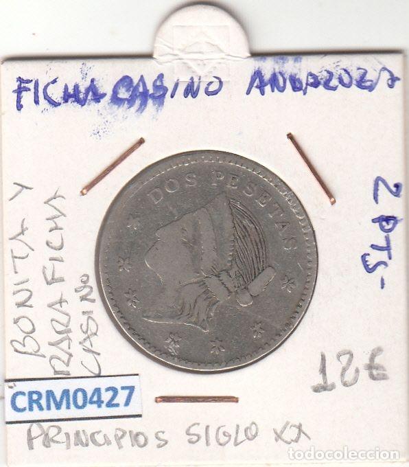 Historical Medals: CRM0427 FICHA CASINO ANDALUZA 2 PESETAS BONITA Y RARA