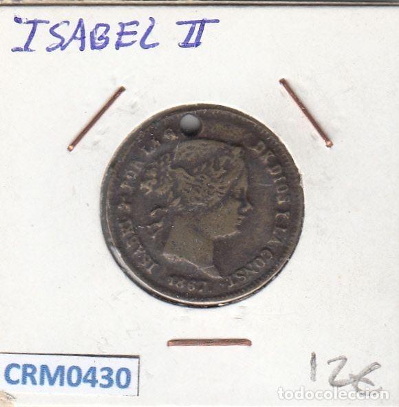 Historical Medals: CRM0430 FICHA ISABEL II CON AGUJERO