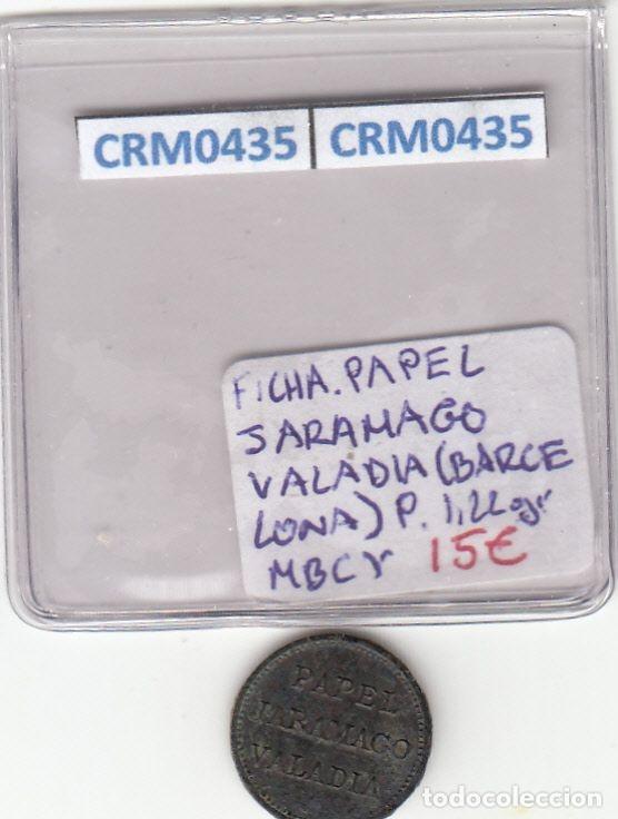 Historical Medals: CRM0435 FICHA PAPEL JARAMAGO VALADIA BARCELONA MBC