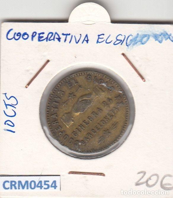 Medallas hist&oacute;ricas: CRM0454 FICHA COOPERATIVA EL SIGLO XX 5 CENTIMOS