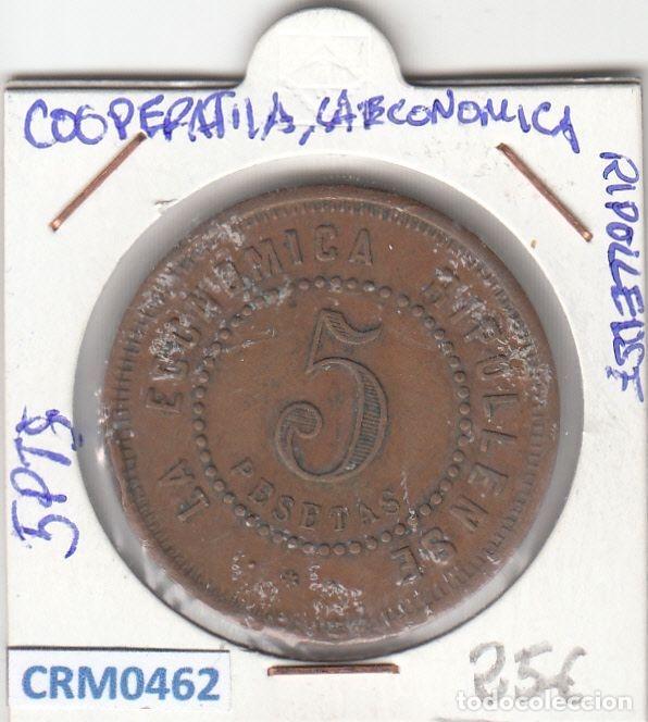 Medallas hist&oacute;ricas: CRM0462 FICHA COOP. LA ECONOMICA RIPOLLES 5 PESETAS