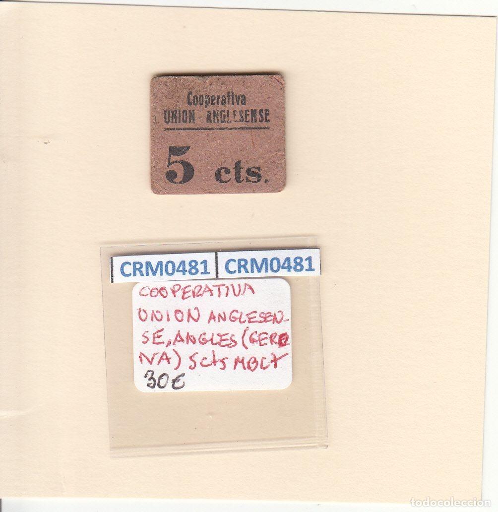 Medaglie storiche: CRM0481 FICHA COOP UNION ANGLESES 5 CTS MBC+