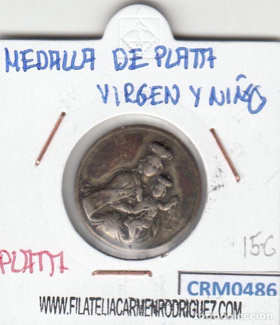 Medaglie storiche: CRM0486 MEDALLA DE PLATA VIRGEN Y NI&Ntilde;O PLATA MC