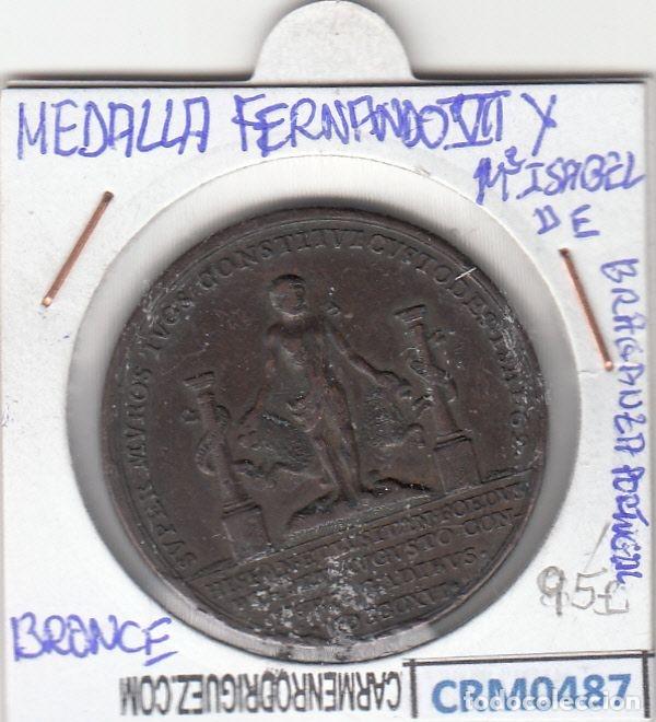 Medaglie storiche: CRM0487 MEDALLA FERNANDO VII E ISABEL II BRONCE BC