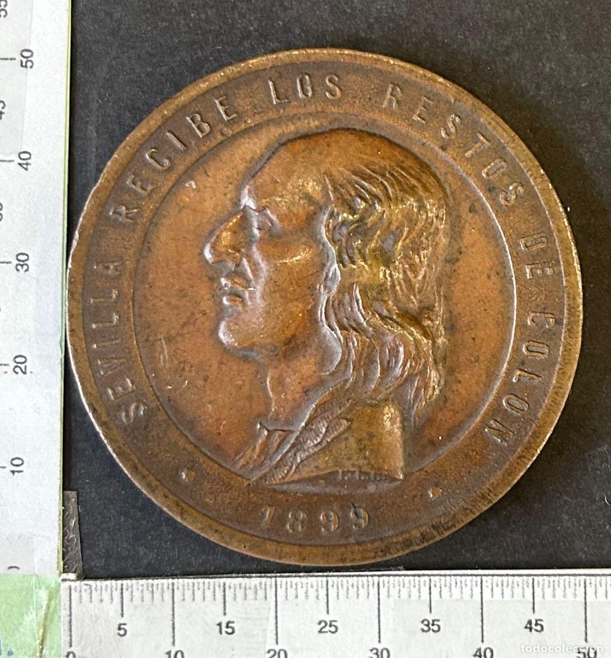 Medaglie storiche: CREXP504 MEDALLA SEVILLA 1899 CRISTOBAL COLON
