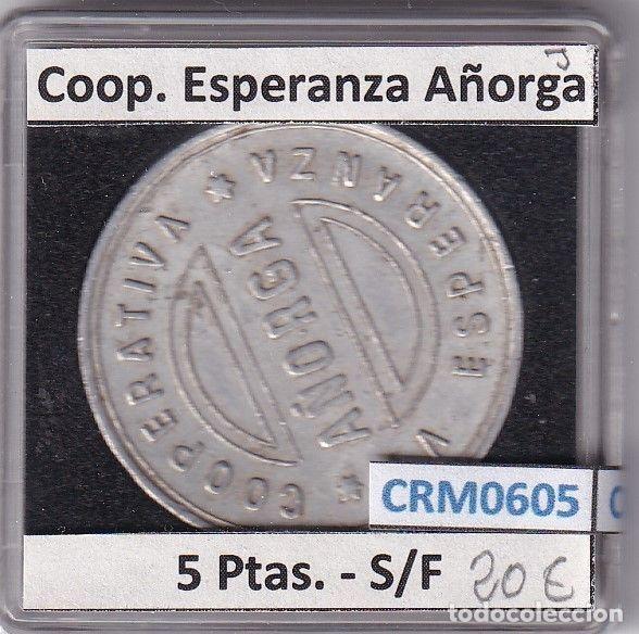 M&eacute;dailles historiques: CRM0605 FICHA COOP. ESPERANZA A&Ntilde;ORGA 5 PESETAS S/F