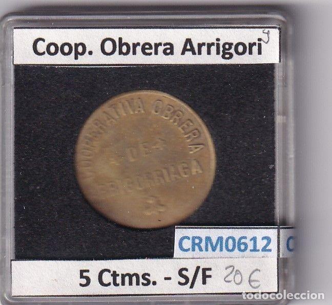 M&eacute;dailles historiques: CRM0612 FICHA COOP. OBRERA ARRIGORI 5 CENTIMOS S/F