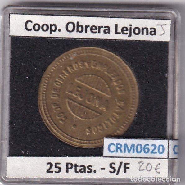 M&eacute;dailles historiques: CRM0620 FICHA COOP. OBRERA LEJONA 25 PESETAS S/F