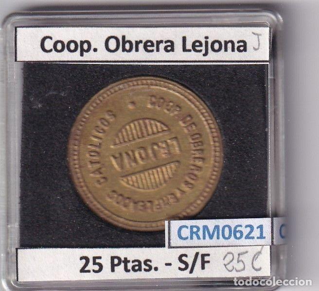 M&eacute;dailles historiques: CRM0621 FICHA COOP. OBRERA LEJONA 25 PESETAS S/F