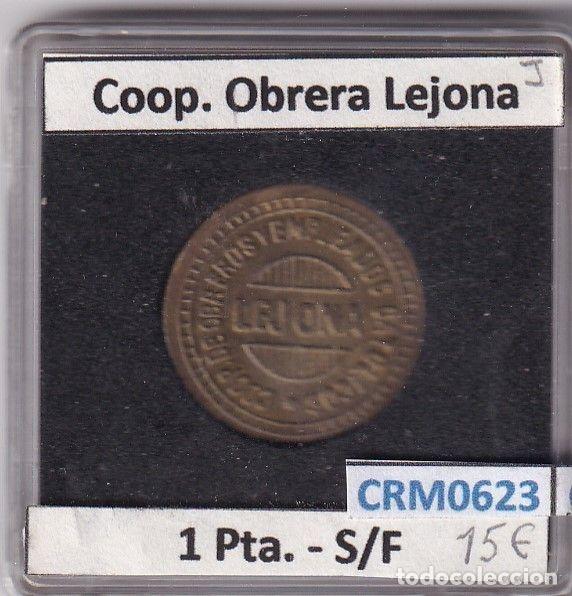 M&eacute;dailles historiques: CRM0623 FICHA COOP. OBRERA LEJONA 1 PESETA S/F