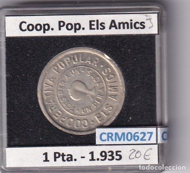 Historische Medaillen: CRM0627 FICHA COOP. POPULAR ELS AMICS 1 PESETA 1935