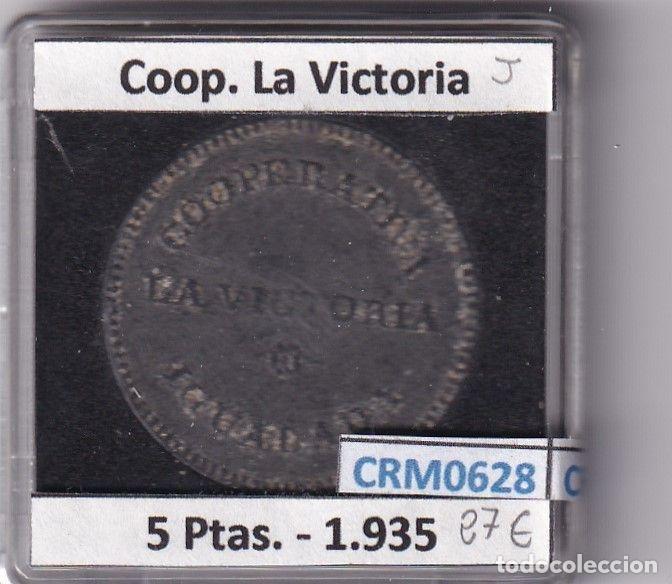 Historische Medaillen: CRM0628 FICHA COOP LA VICTORIA 5 PESETAS 1935