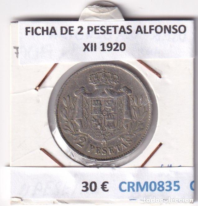 Medalhas hist&oacute;ricas: CRM0835 FICHA DE 2 PESETAS ALFONSO XII 1920