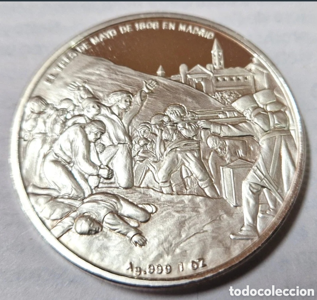 Medallas hist&oacute;ricas: UNA ONZA DE PLATA DE GOYA FUSILAMIENTO 3 DE MAYO