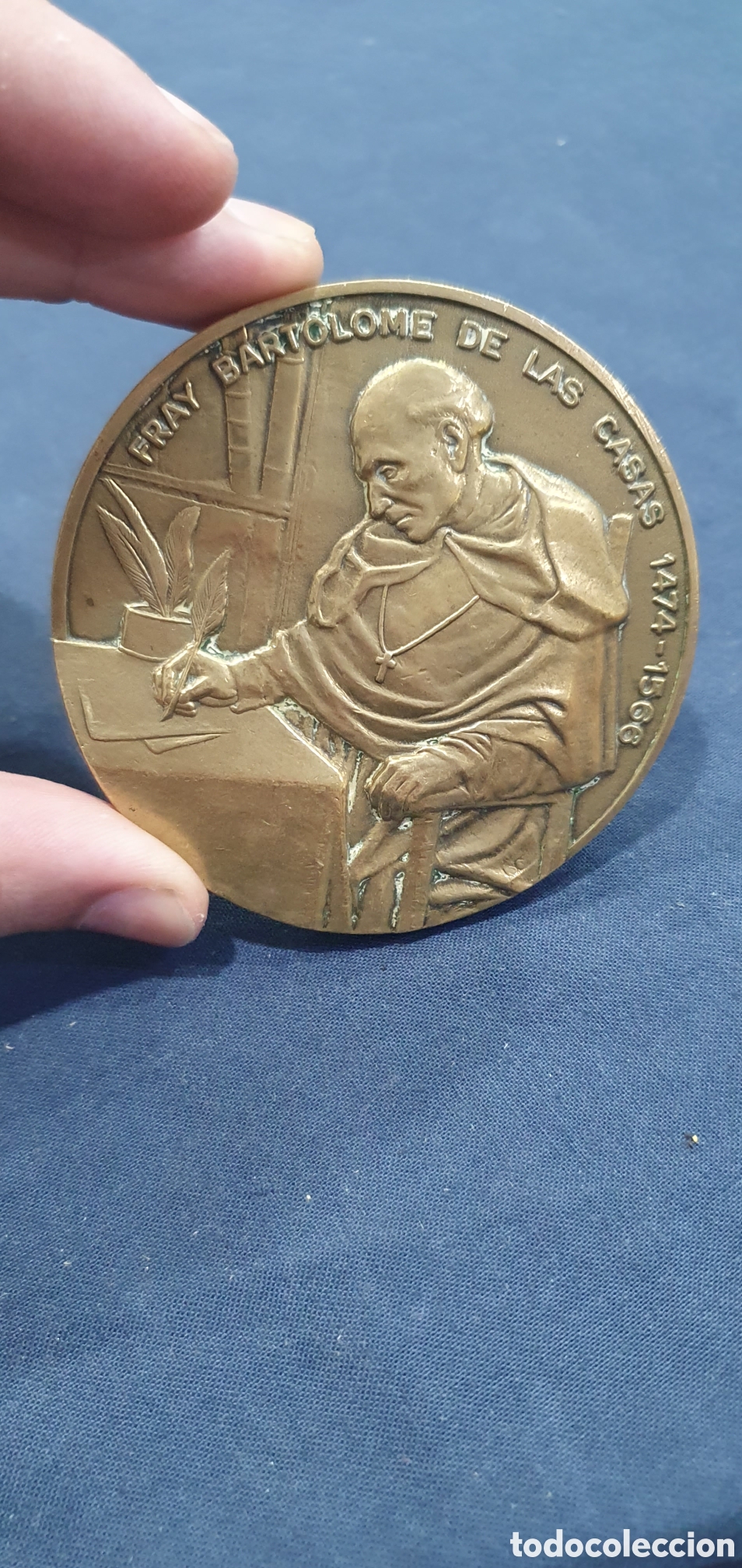 Medallas hist&oacute;ricas: Medallon bronce Fray Bartolom&eacute; de las casas. (L120)