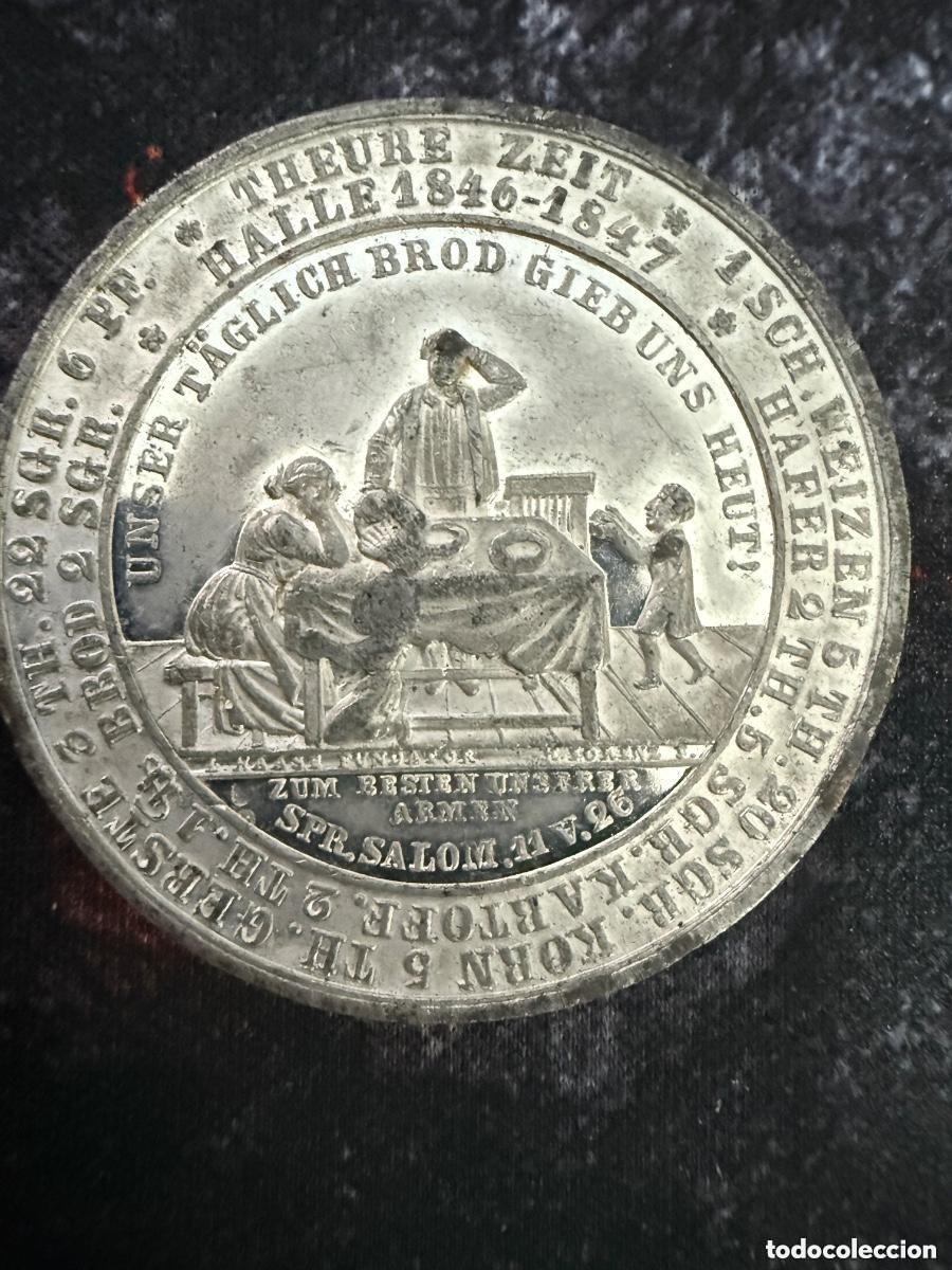 Medallas hist&oacute;ricas: Medalla religiosa alemana del siglo XIX &ndash; Bendici&oacute;n de la cosecha (44 mm / 28 g)
