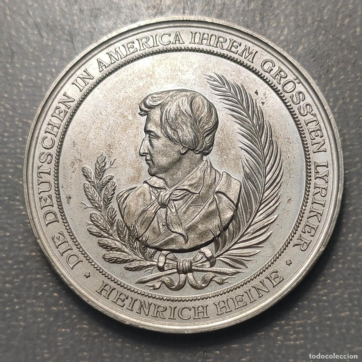 Medallas hist&oacute;ricas: ALEMANIA GERMANY USA EEUU MEDALLA 1895-1897 HEINRICH HEINE