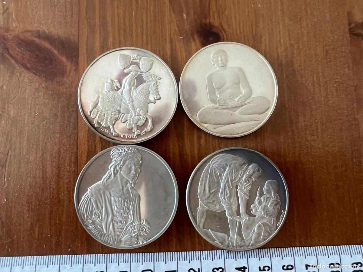 Historische Medaillen: 4 medallas oficiales de plata fina de la prestigiosa colecci&oacute;n francesa &rdquo;Tr&eacute;sors du Louvre&rdquo;