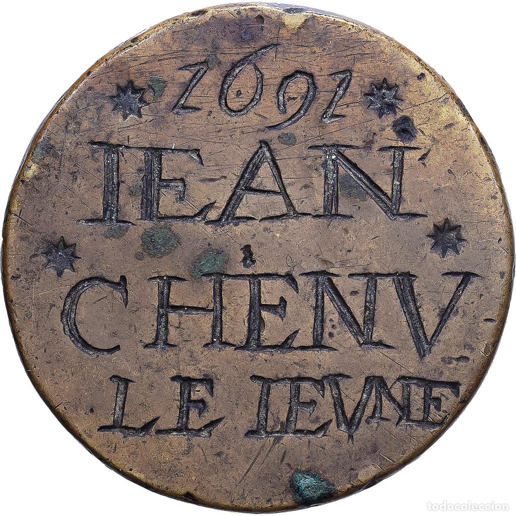 Medallas hist&oacute;ricas: [#1215627] Francia, zeton, Jean Chenu Le Jeune, 1691, Lat&oacute;n, MBC
