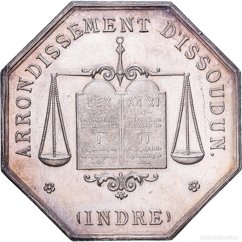 Medallas hist&oacute;ricas: [#1215253] Francia, zeton, Notaires de l'Arrondissement d'Issoudun, Indre, Plata, EBC