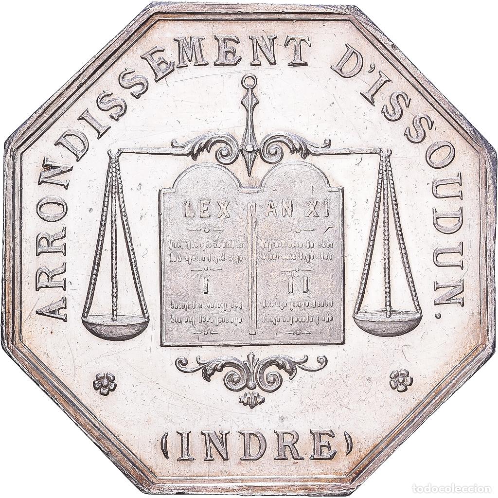 Medallas hist&oacute;ricas: [#1215258] Francia, zeton, Notaires de l'Arrondissement d'Issoudun, Indre, Plata, EBC