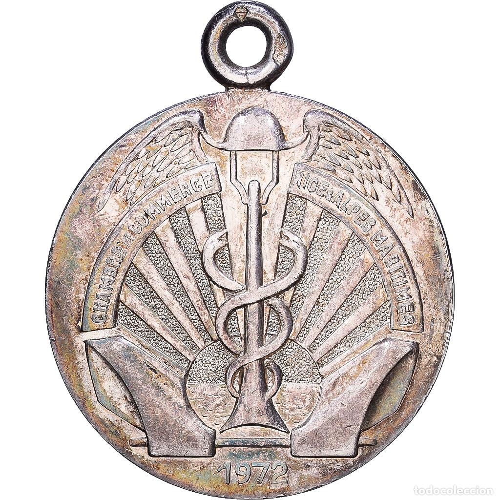 Medallas hist&oacute;ricas: [#1215271] Francia, medalla, Chambre de Commerce Nice et Alpes Maritimes, 1972, Plata