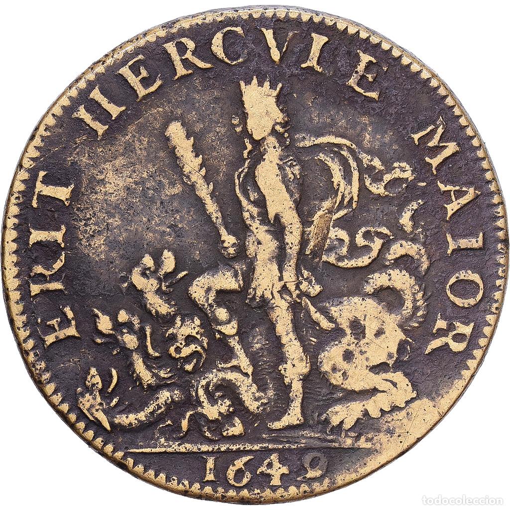 Medallas hist&oacute;ricas: [#1215297] Francia, zeton, Louis XIV, Conseil du Roi, 1649, Lat&oacute;n, BC+, Feuardent:190