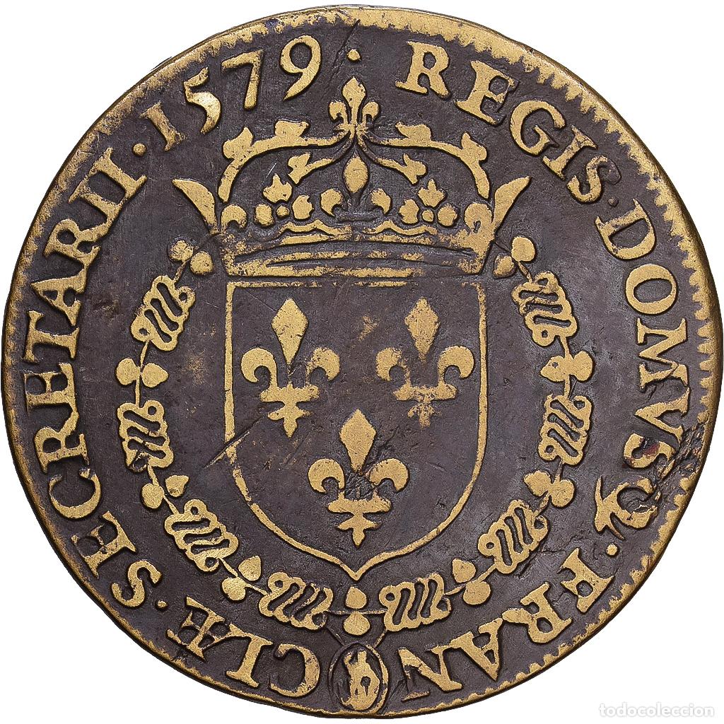 Medallas hist&oacute;ricas: [#1215298] Francia, zeton, Henri III, Secr&eacute;taires du roi, 1579, Lat&oacute;n, MBC, Feuardent:292