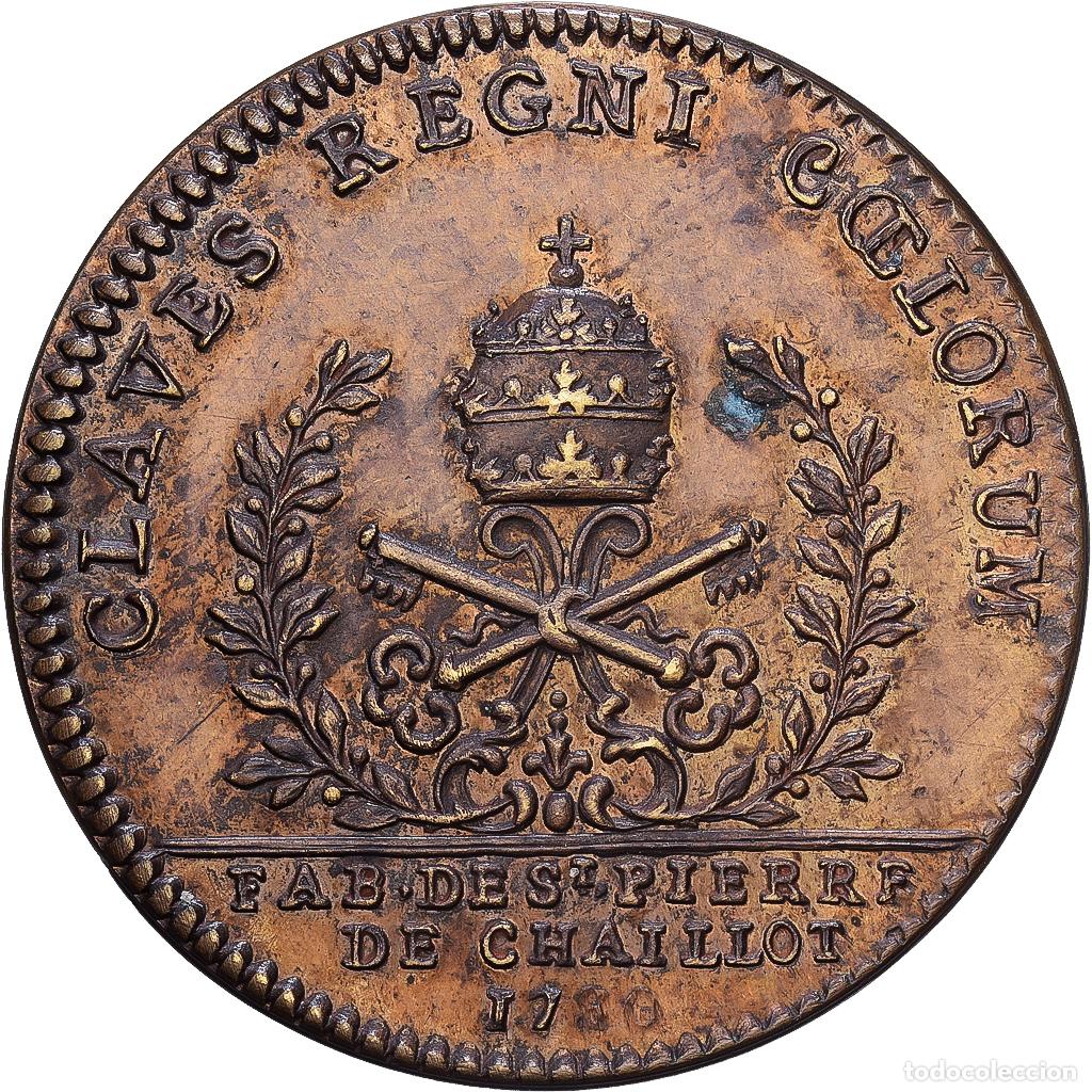 Medallas hist&oacute;ricas: [#1215309] Francia, zeton, Eglises, Saint-Pierre de Chaillot, 1780, Lat&oacute;n, MBC