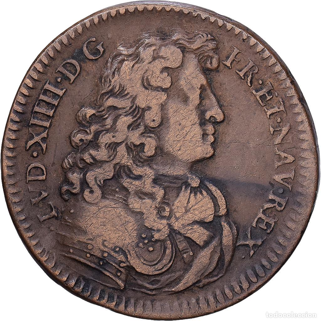 Medallas hist&oacute;ricas: [#1215310] Francia, zeton, Louis XIV, Le Roi Soleil, 1669, Cobre, BC+