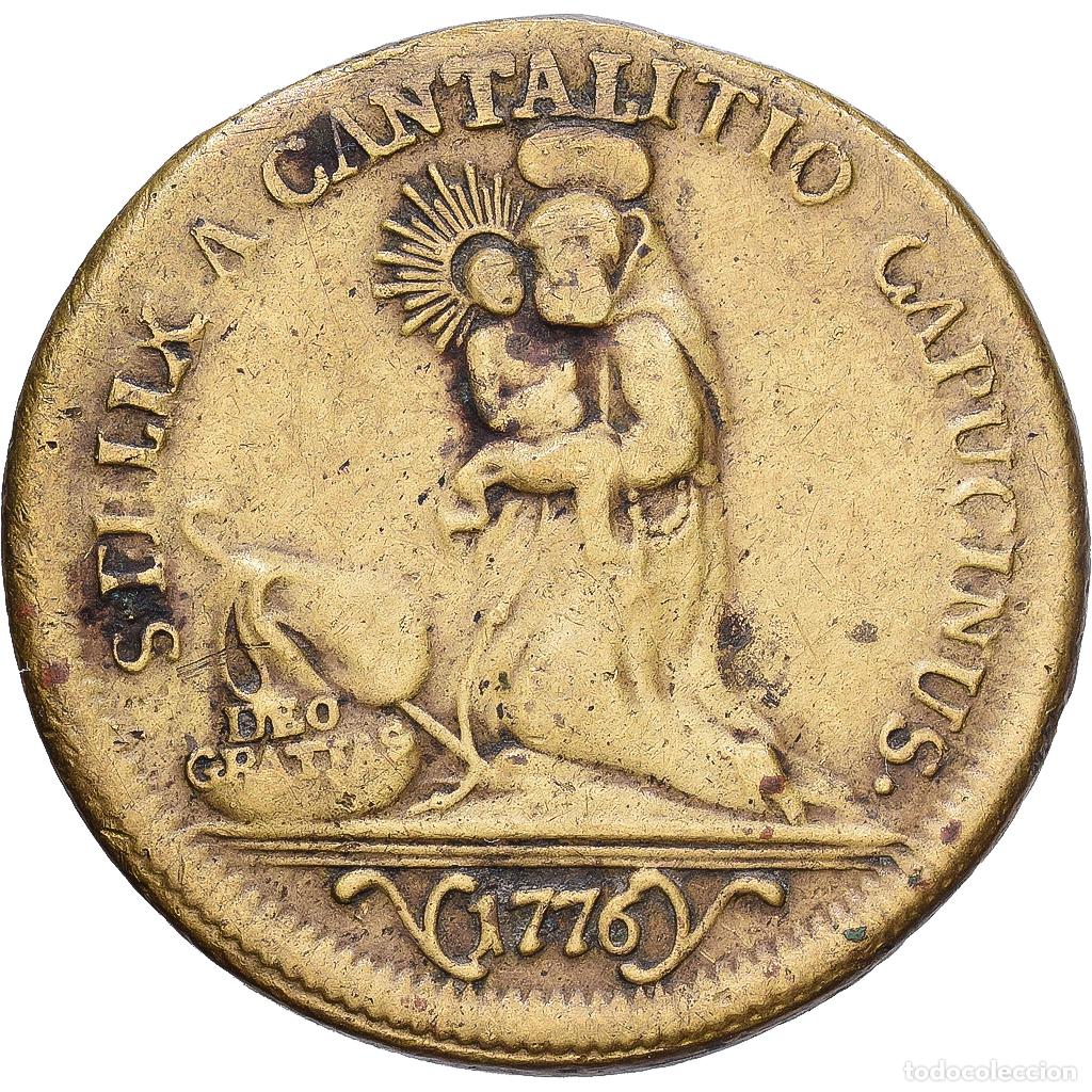 Medallas hist&oacute;ricas: [#1215311] Francia, zeton, Saint Felix, Saint Venance Fortunat, 1776, Lat&oacute;n, BC+
