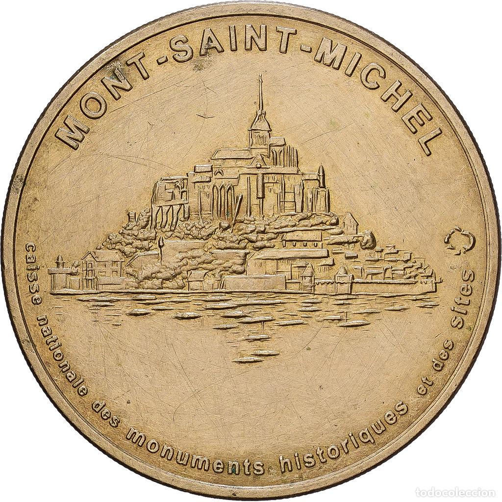 Medallas hist&oacute;ricas: [#1215319] Francia, zeton, le Mont-Saint-Michel - Vue g&eacute;n&eacute;rale n&deg;1, 1998, Aluminio y