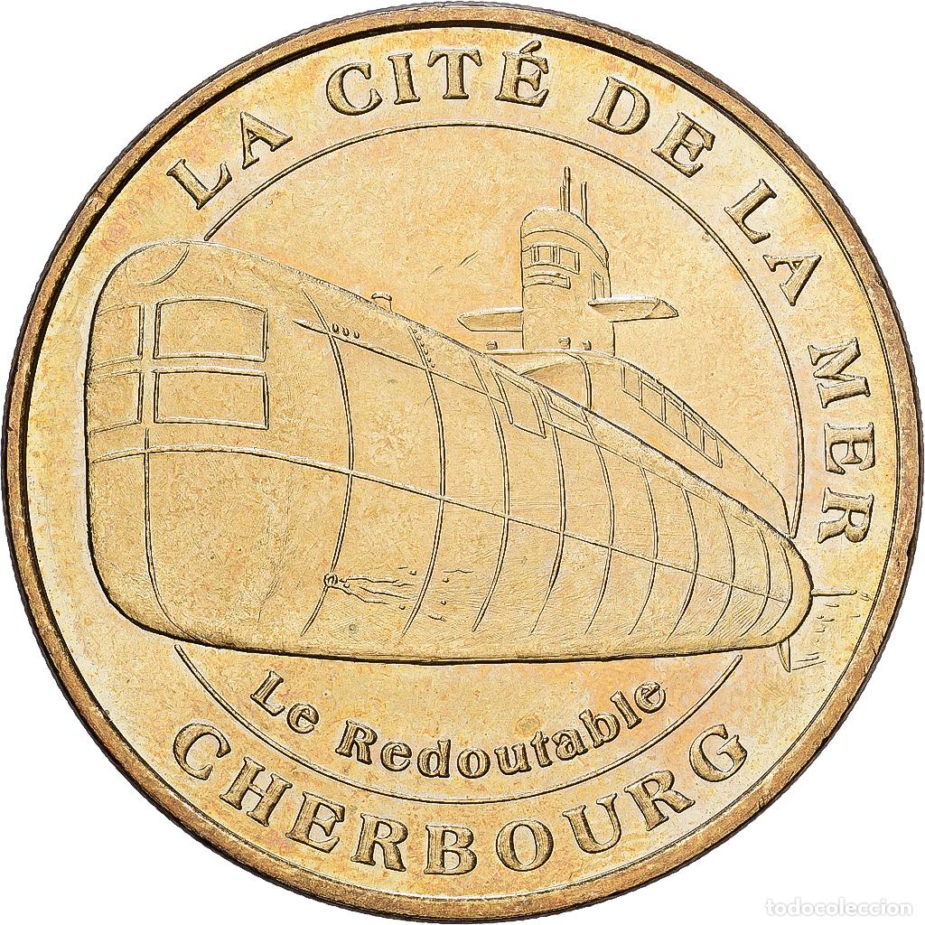 Medallas hist&oacute;ricas: [#1215314] Francia, zeton, Cherbourg - La Cit&eacute; de la Mer - Le Redoutable, 2010, Aluminio y