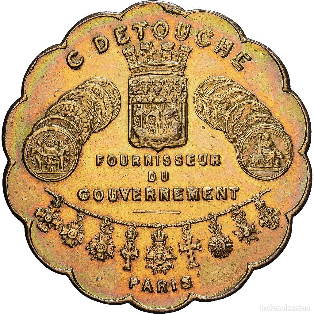 Medallas hist&oacute;ricas: [#1215375] Francia, zeton, Napol&eacute;on III, Horlogerie Bijouterie G. Detouche, Lat&oacute;n, EBC