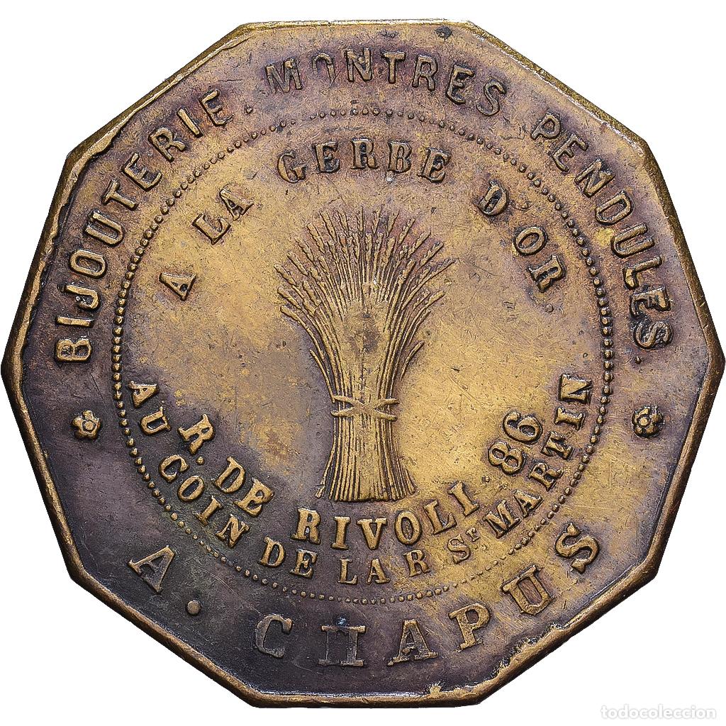 Medallas hist&oacute;ricas: [#1215377] Francia, zeton, Bijouterie La Gerbe d'Or, Lat&oacute;n, MBC