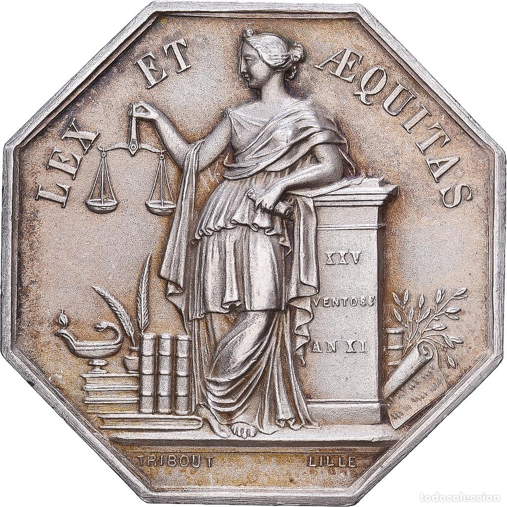 Medallas hist&oacute;ricas: [#1215549] Francia, zeton, Notaires de l'Arrondissement de Douai, Plata, Tribout, MBC+
