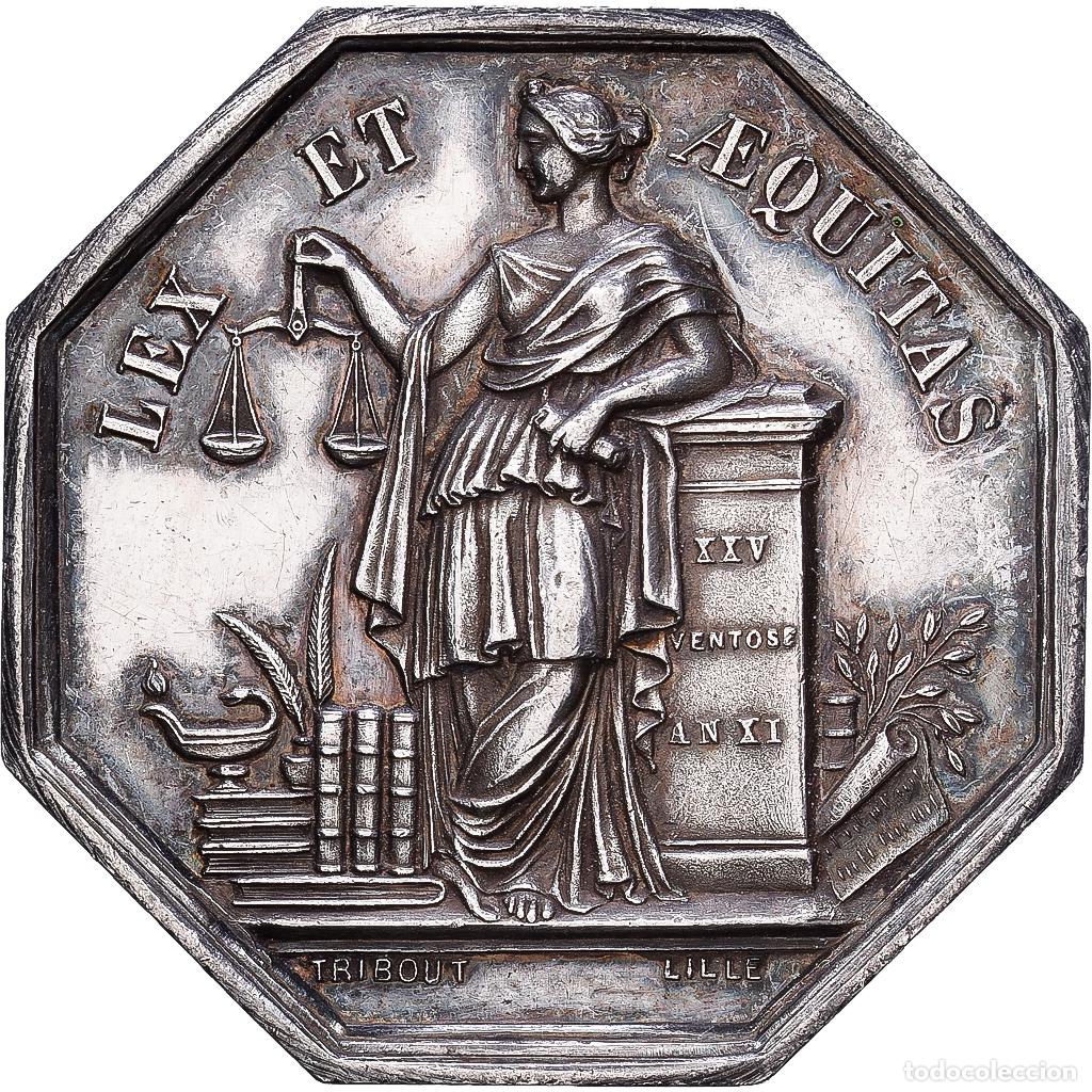Medallas hist&oacute;ricas: [#1215579] Francia, zeton, Notaires de l'Arrondissement de Douai, Plata, Tribout, EBC